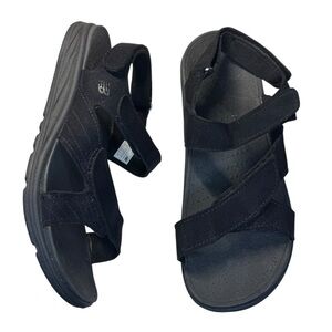 NWT New Balance Maya Revitalign Black Leather Strappy Sandals Womens shoes 8 W